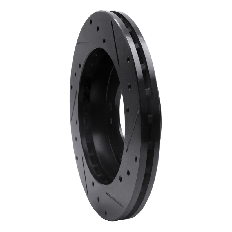 Kia Sportage Brake Rotor (1) - Front Left - R1 Concepts - Drilled & Slotted - Black - `95-`02